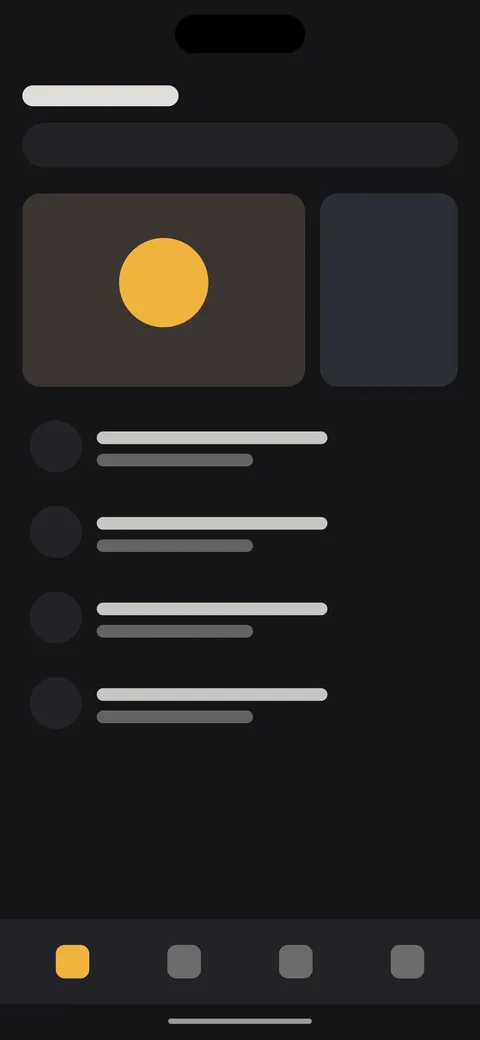 Illustration of a mobile app home screen